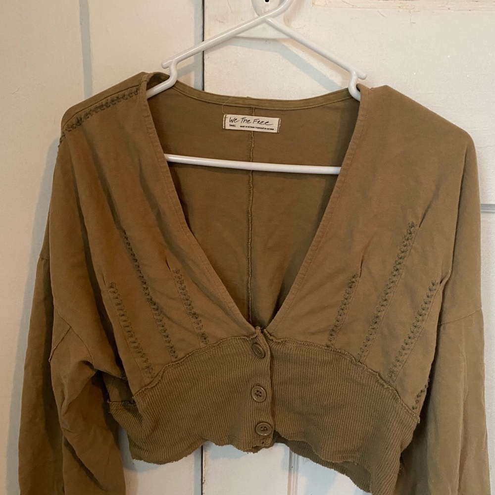 We the free cropped cardigan shirt